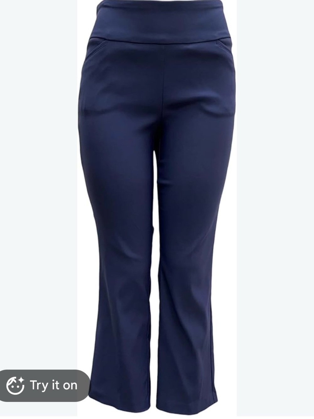 Women's Navy High Rise Flare Pants - Sleek High-Rise Style Work Pants